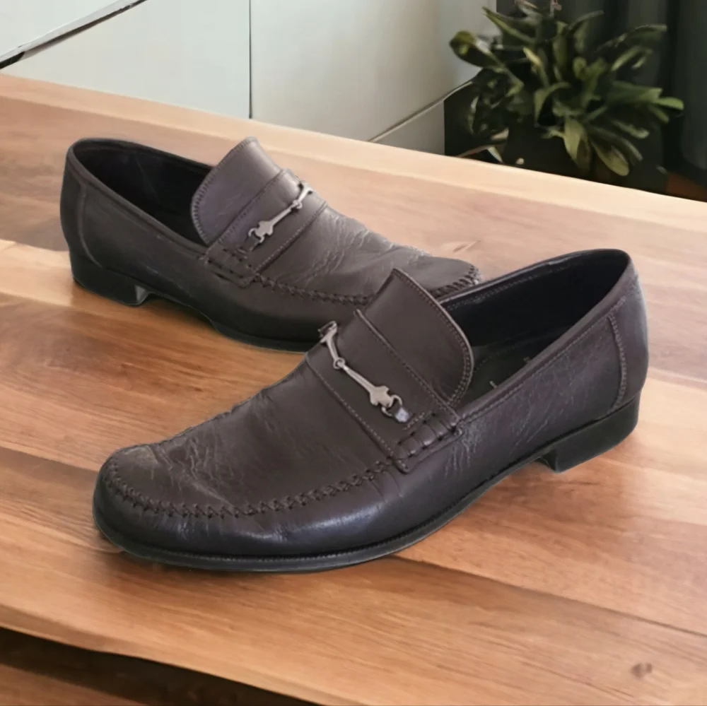 BRUNO MAGLI Italy Horsebit Loafers Men 11.5 Italian Leather Designer Dress Shoes